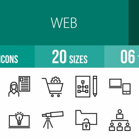 50 Web Line Icons cover image.