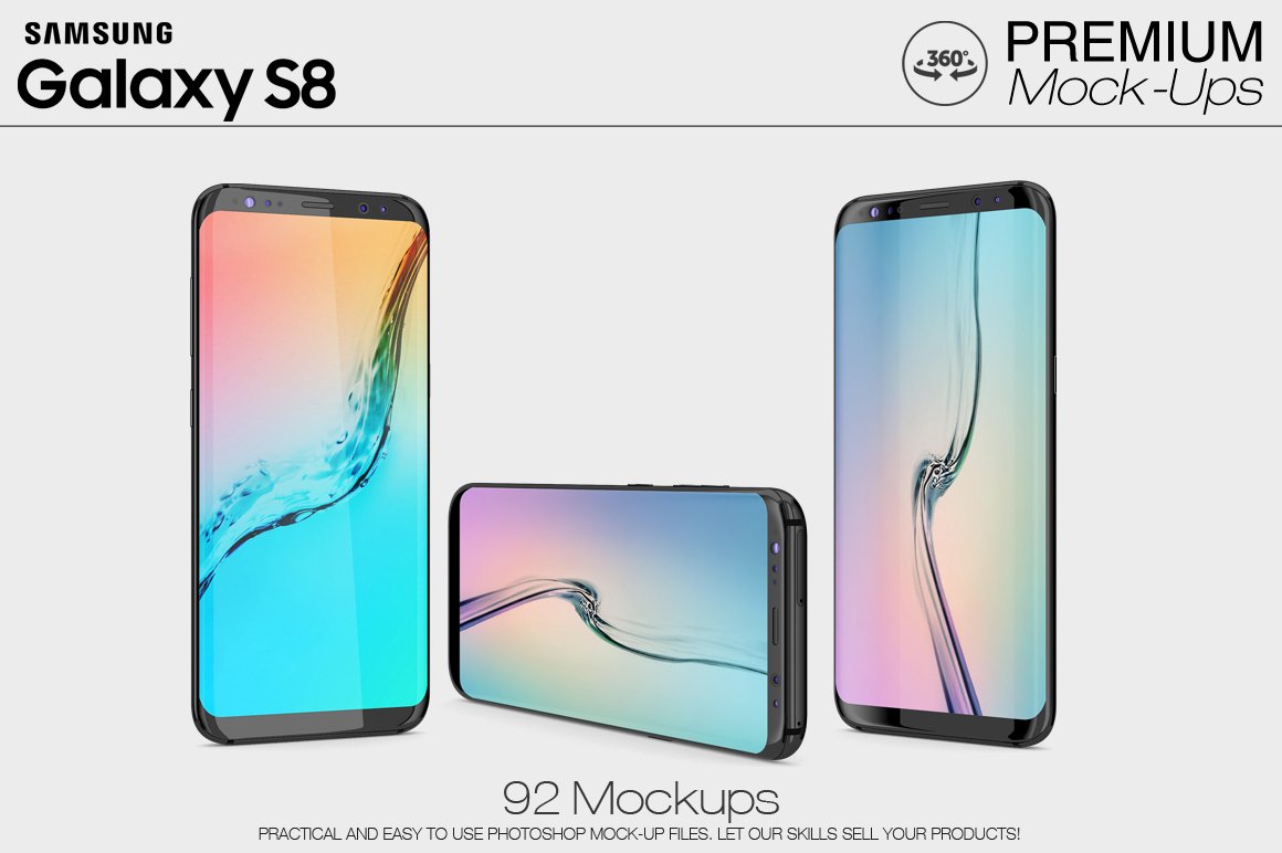 Samsung Galaxy S8 Mockup Pack cover image.