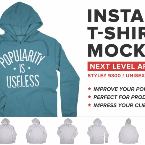 Next Level 9300 Hoodie Mockups cover image.