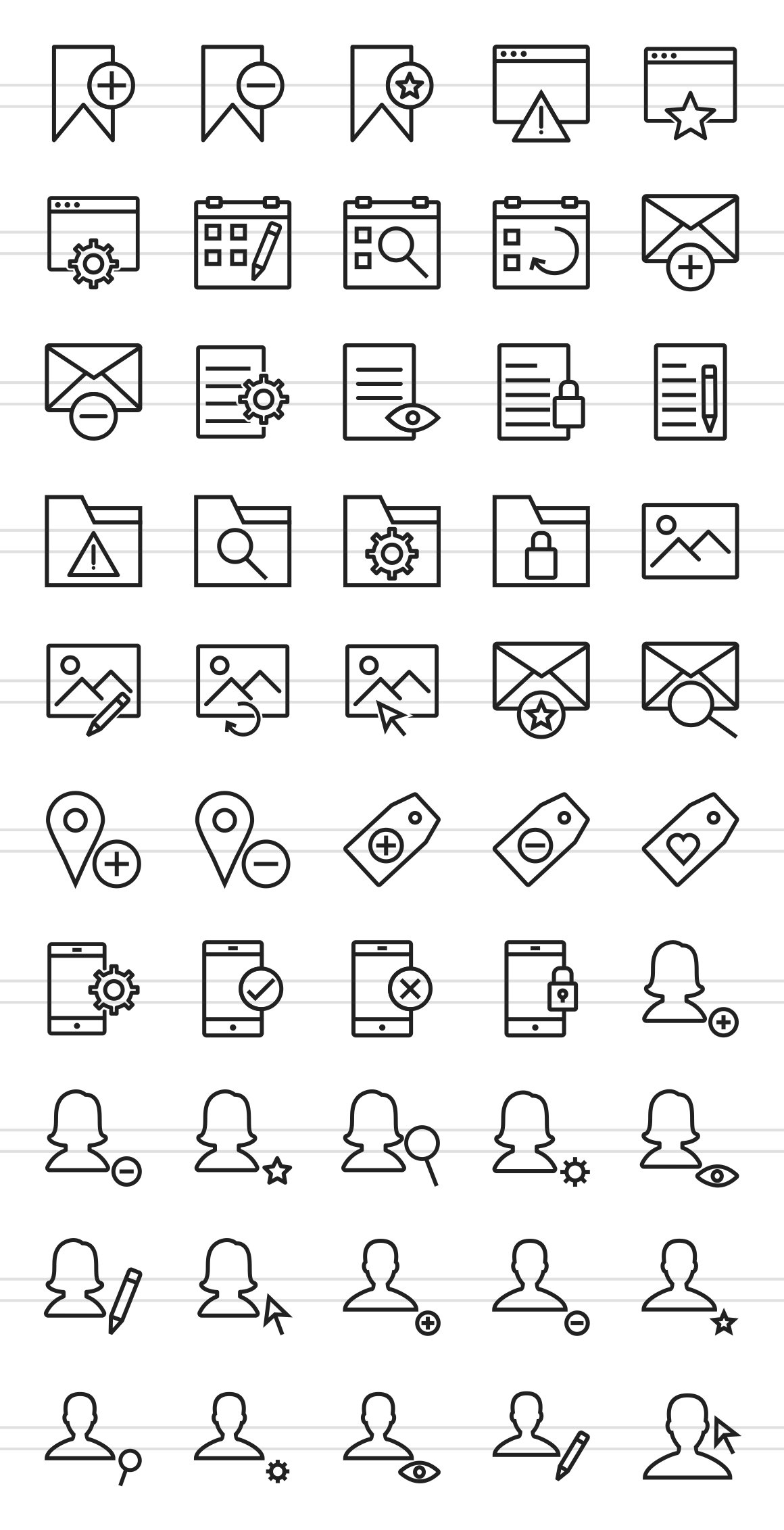 50 User Interface Line Icons preview image.