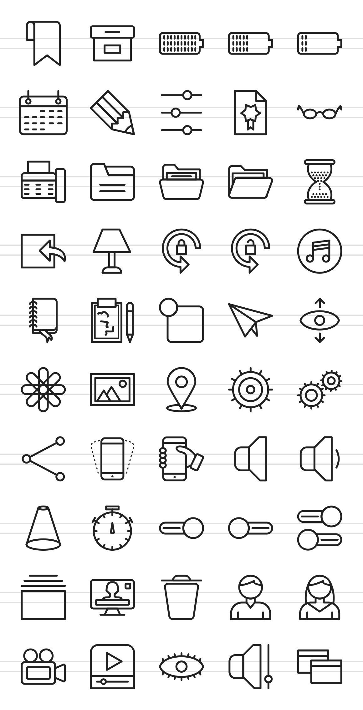 50 Web Interface Line Icons preview image.