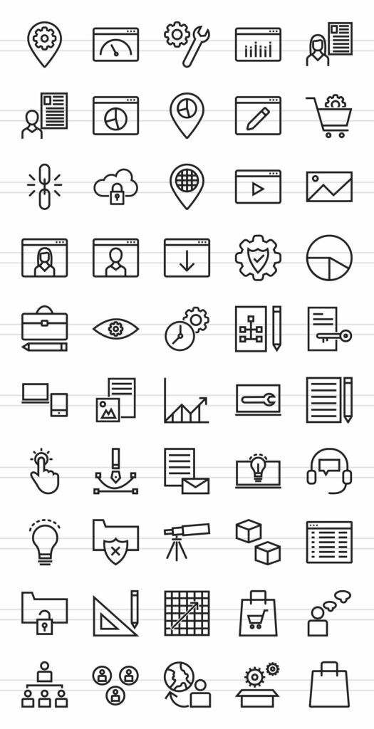Line Icon Bundle 50 Web Line Icons – MasterBundles