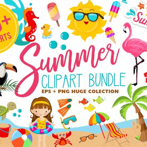Summer Clipart Bundle - 126 cliparts cover image.