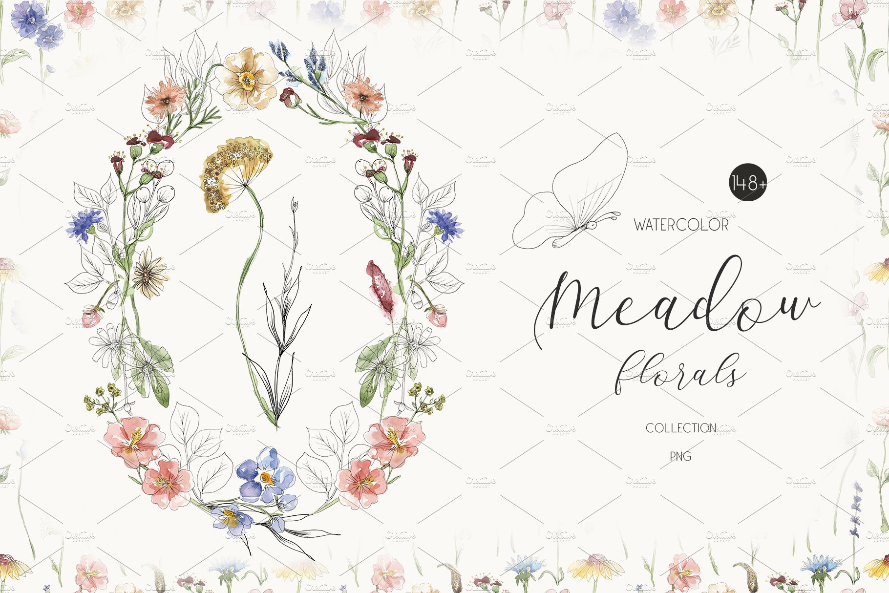 Watercolor Meadow Florals Collection cover image.