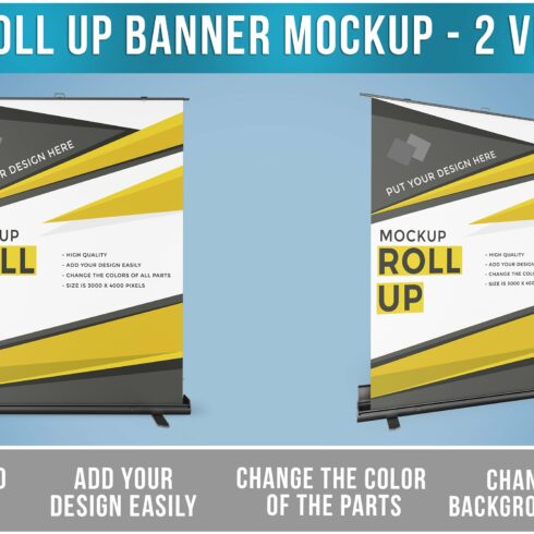 Roll Up Banner Mockup PSD cover image.