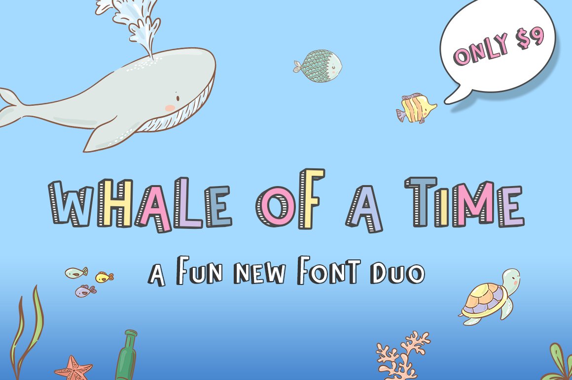 Whale of a Time Font Duo cover image.