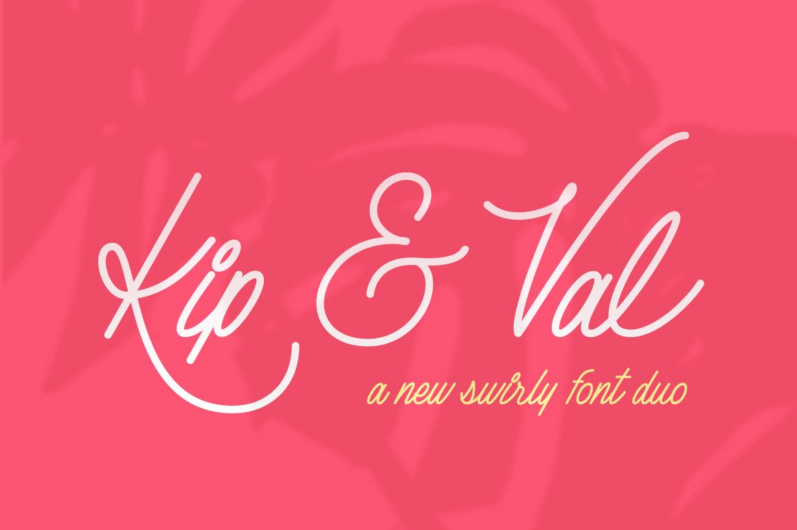 Kip & Val Script Font Duo cover image.