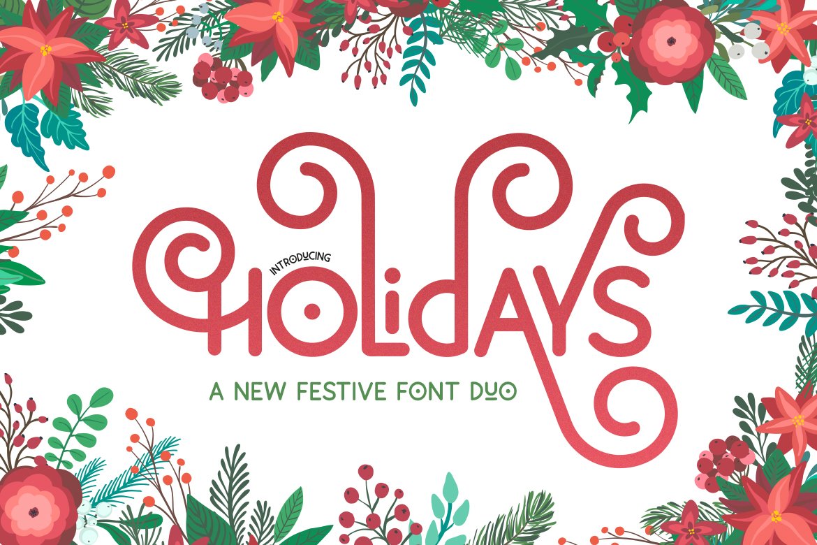 Holidays Font Duo cover image.