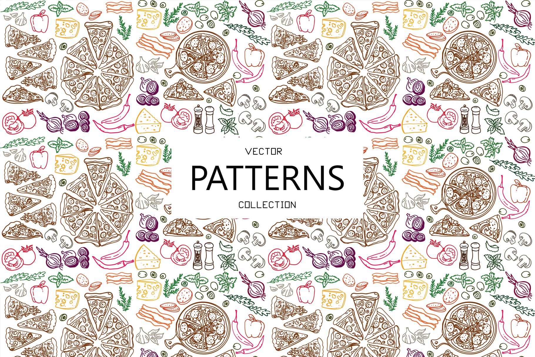 Pizza Set + Seamless Pattern cover image.