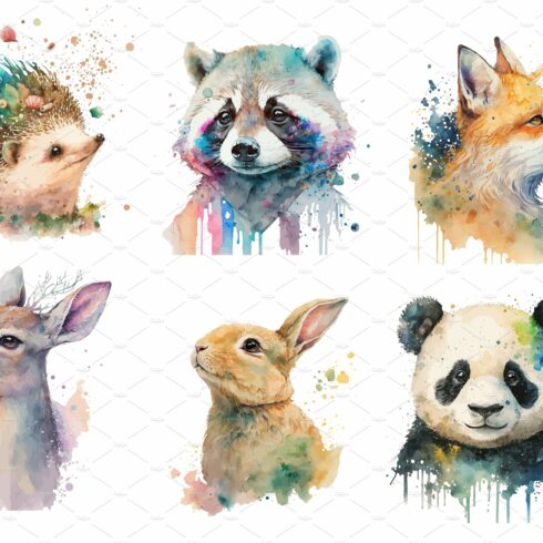 Safari Animal set Fox, fawn, rabbit cover image.