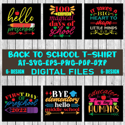 Back To School T-shirt Design Bundle Vol-04 cover image.