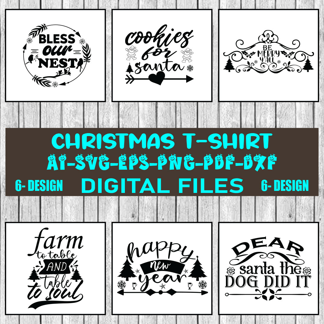 Christmas T-shirt Design Bundle Vol-01 cover image.