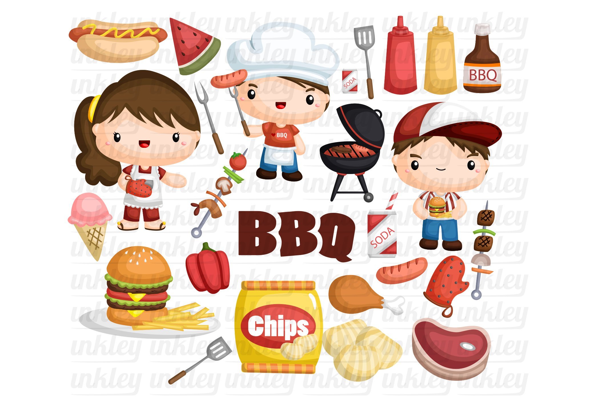 Cooking Barbeque Clipart - BBQ Food preview image.