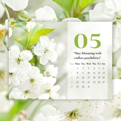 Free Cherry Blossom May Calendar – MasterBundles