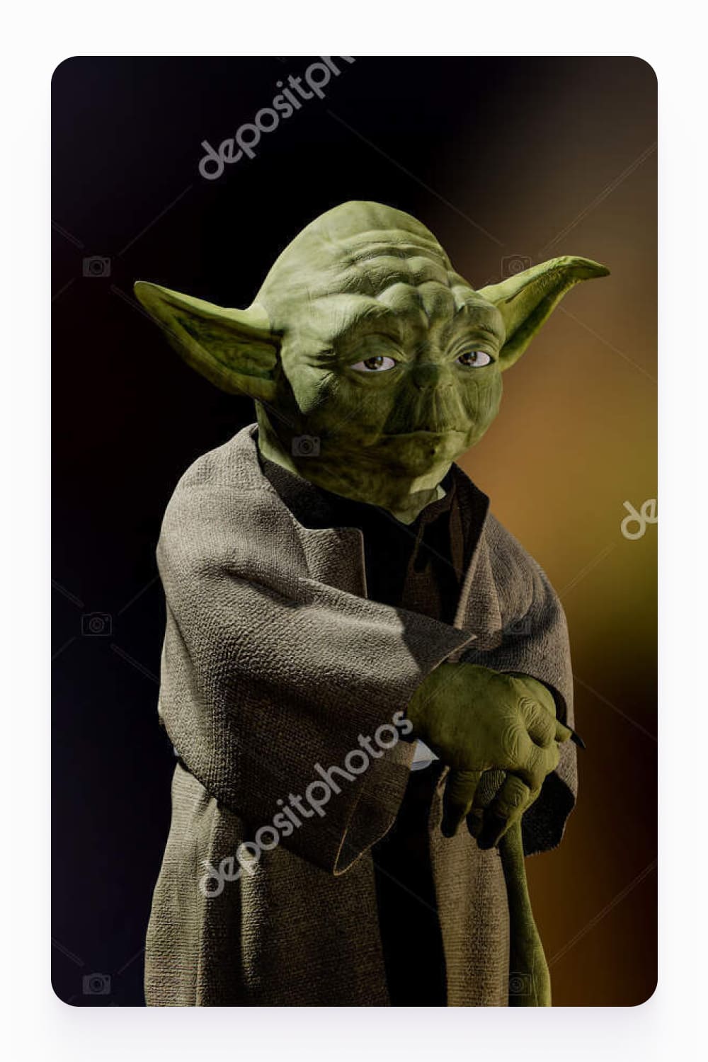 3D Master Yoda with sad face.