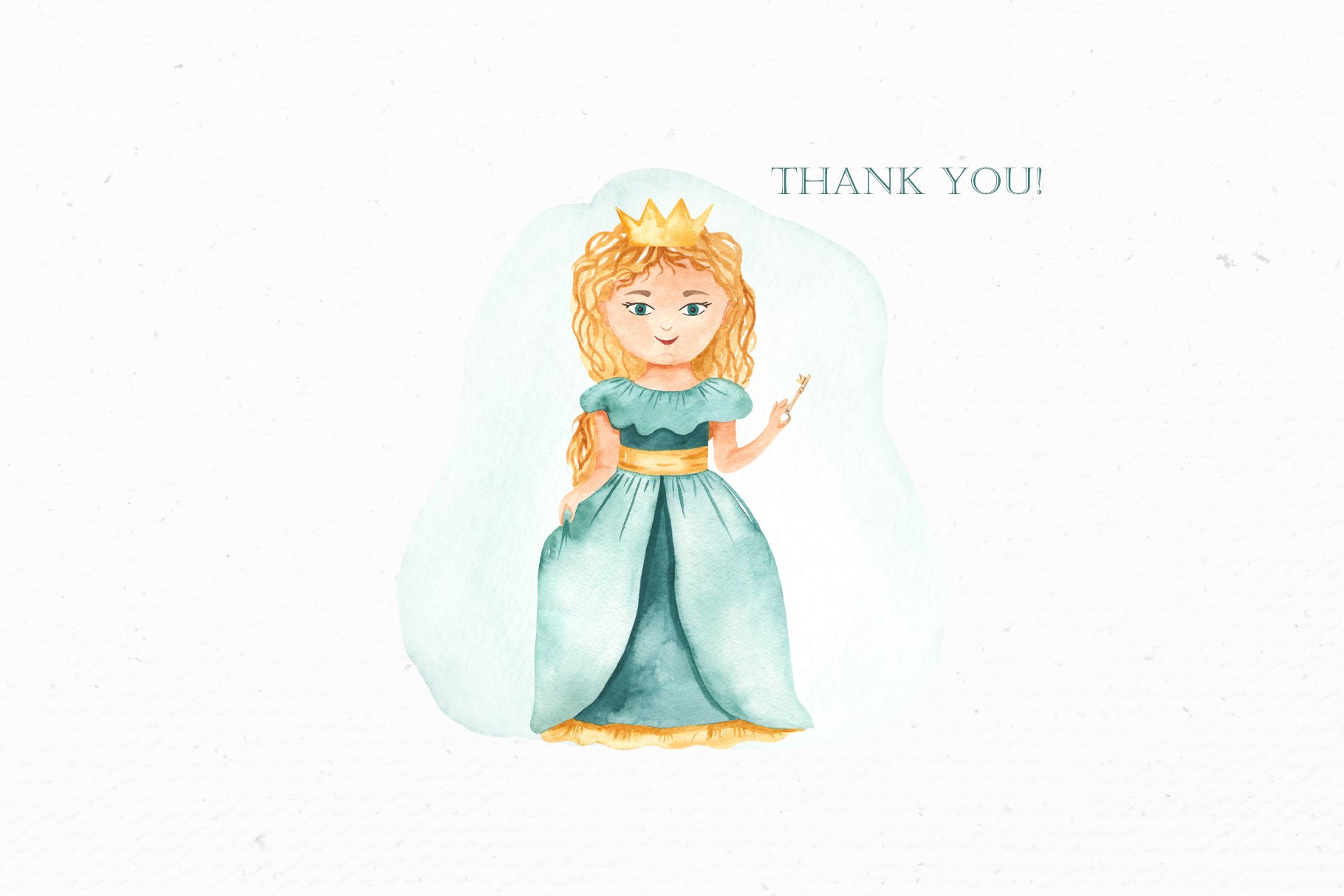 10 watercolor little princess childrens collection thank you 766