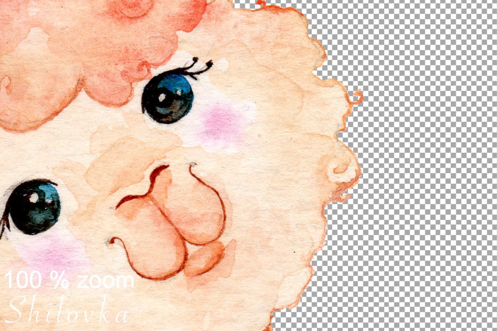 Cute Alpaca. Watercolor illustration preview image.