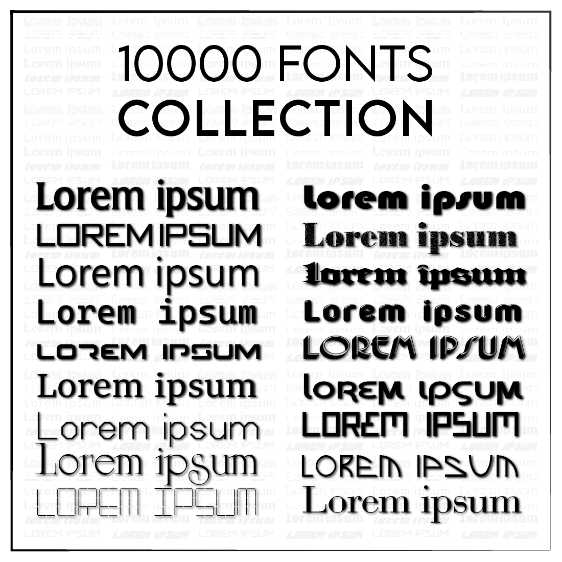 10,000 High-Quality Fonts Set | Unique and Affordable Collection preview image.