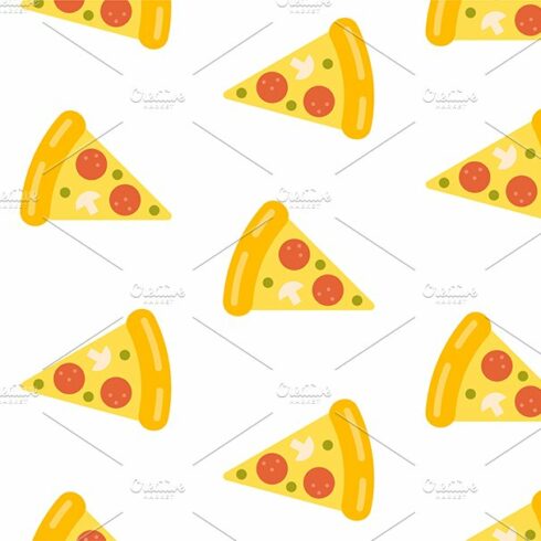 Seamless Pattern with Pizza slice cover image.