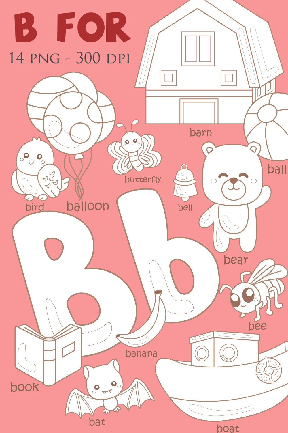 B For Vocabulary School Letter - MasterBundles