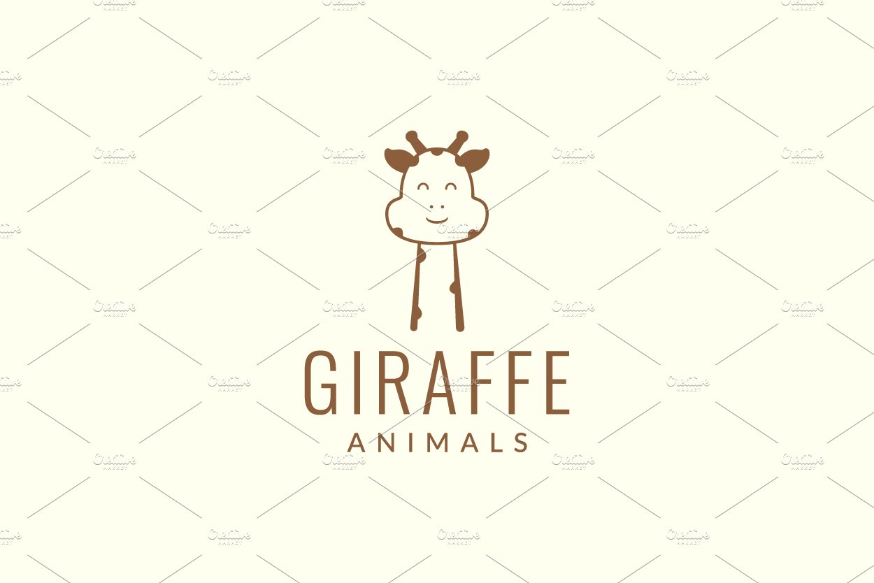 giraffe head face line smile cute cover image.