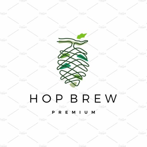 hop brew logo vector icon cover image.