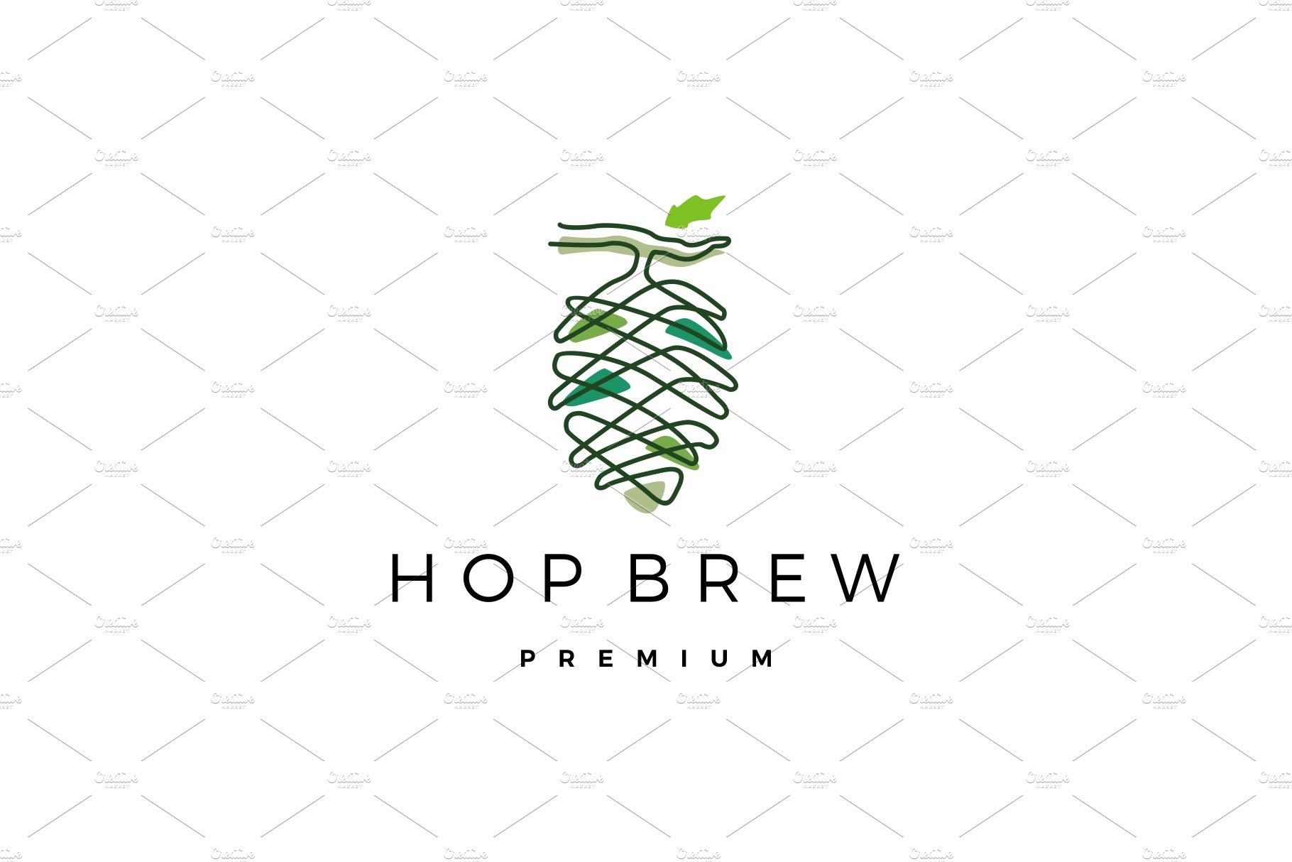hop brew logo vector icon cover image.