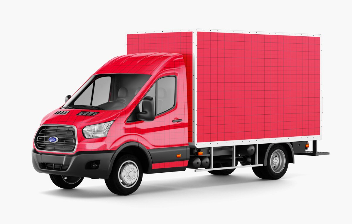 Ford Transit Box 2 Truck Mockup preview image.