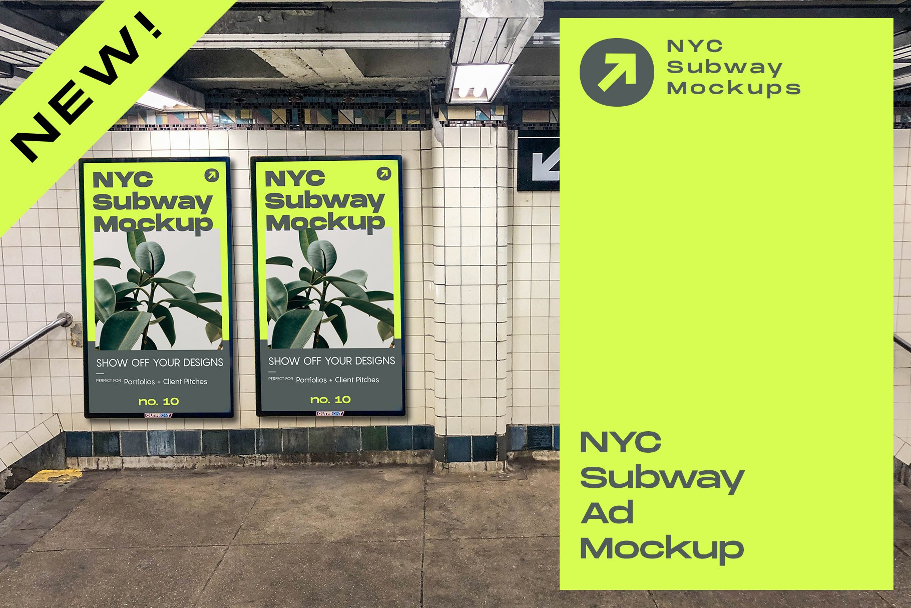 NYC Subway Billboard Mockup cover image.