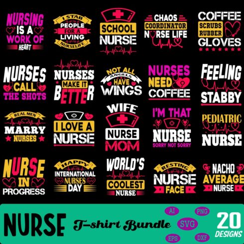Nurse t-shirt bundle cover image.
