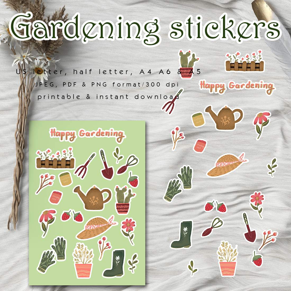 Gardening sticker pack cover image.