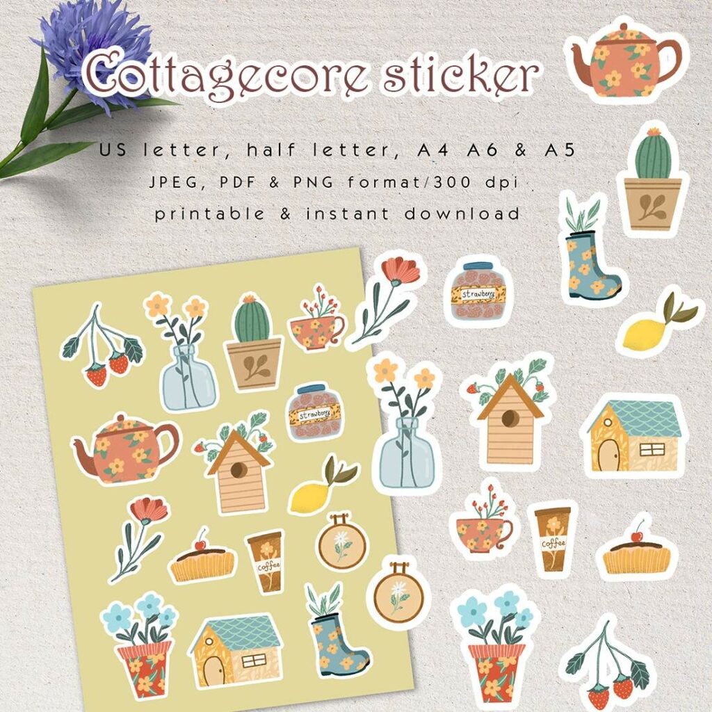 Cottagecore Sticker Pack - MasterBundles