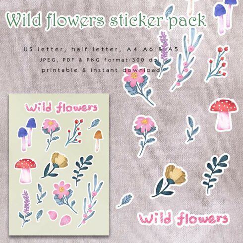 Wild Flower Sticker Pack cover image.