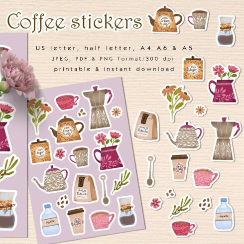 Coffee aesthetic sticker pack cover image.