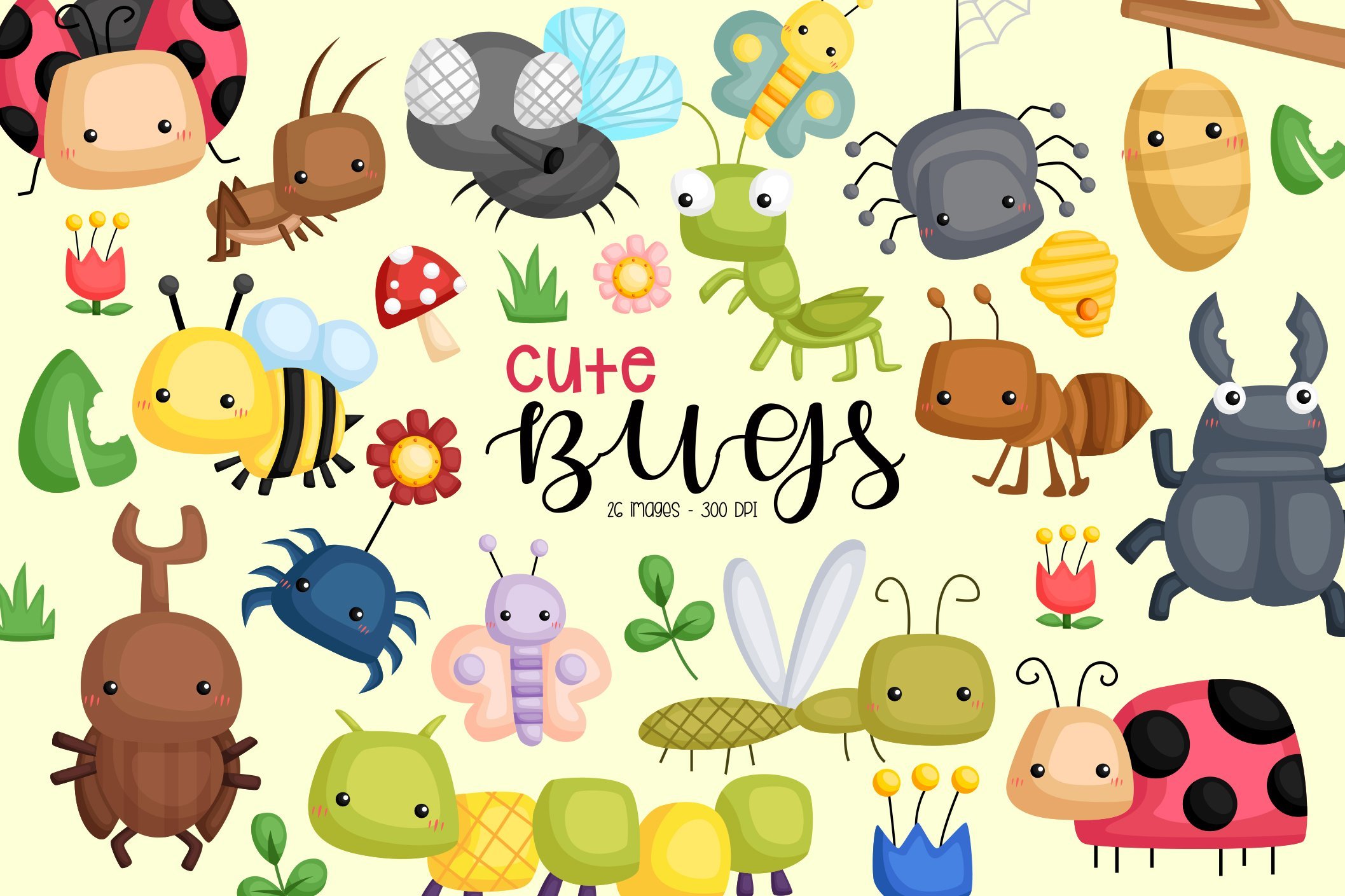 Cute Bugs Clipart - Bugs Types cover image.
