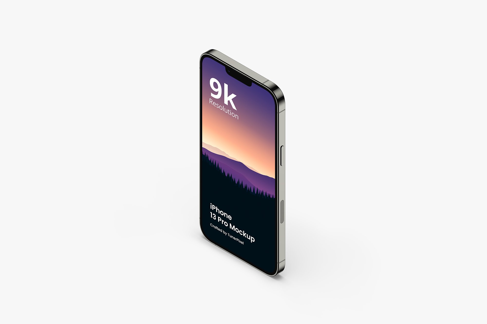11 iphone 13 pro mockup isometric style right view 853