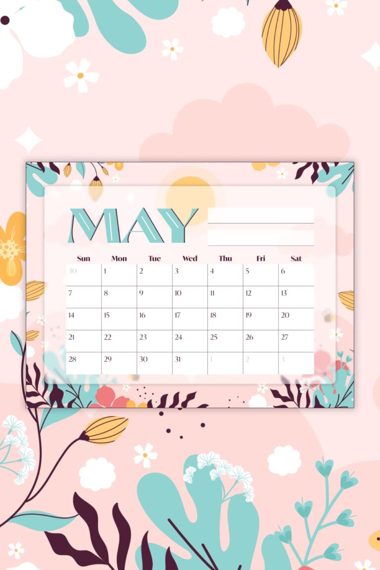 Free Blank May Calendar MasterBundles