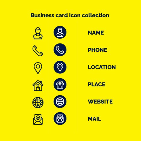 Business card icon collection cover image.