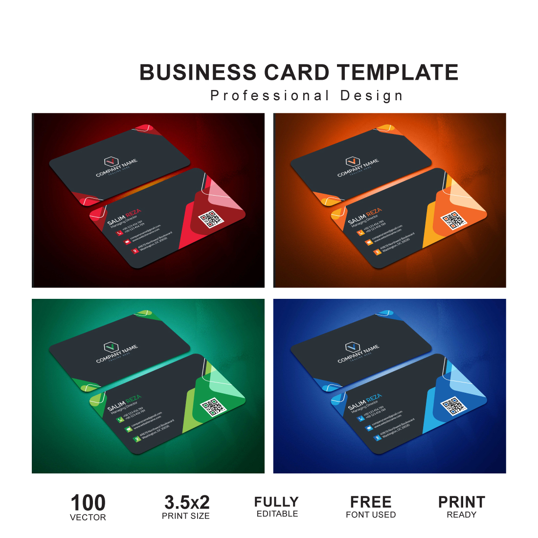 Business Card 4 Template cover image.