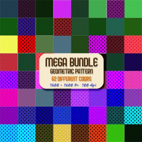 Geometric Seamless pattern mega bundle with high resolution cover image.