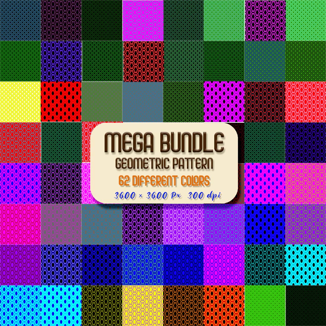Geometric Seamless pattern mega bundle with high resolution preview image.
