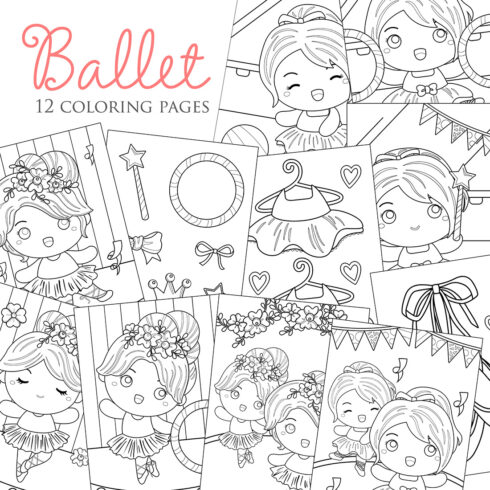 Cute Beautiful Little Ballerina Ballet is Fun Sport Activity Coloring Pages for Kids and Adult cover image.