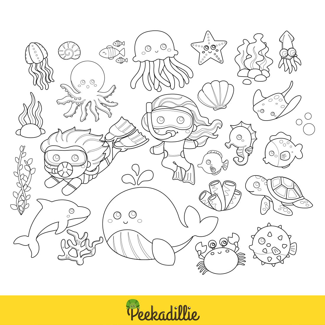 Children's drawing underwater fish free image - № 42755