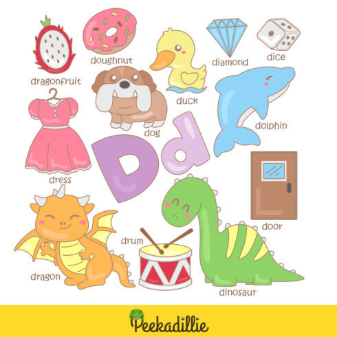 Alphabet D For Vocabulary School - MasterBundles