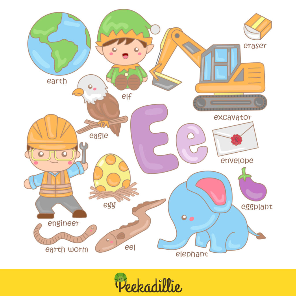 Alphabet E For Vocabulary School - MasterBundles