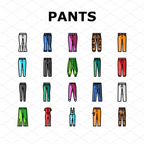 pants fashion clothes apparel icons cover image.