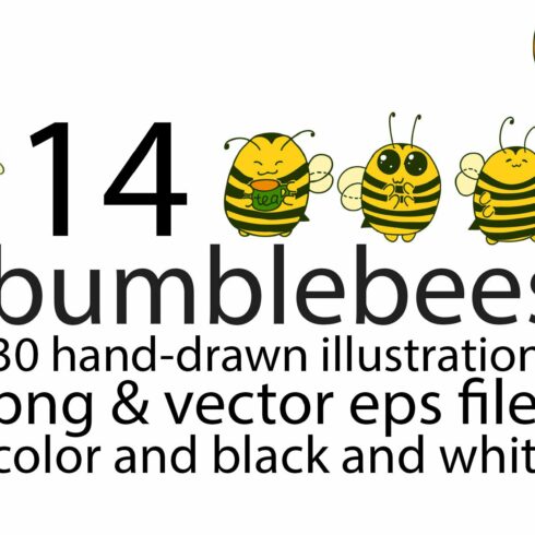 Cartoon bumblebees characters cover image.