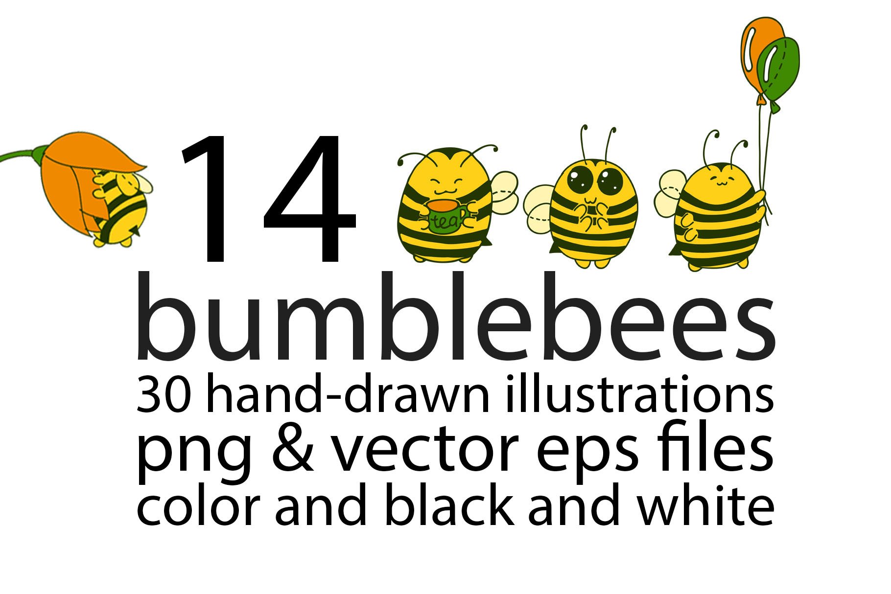 Cartoon bumblebees characters cover image.