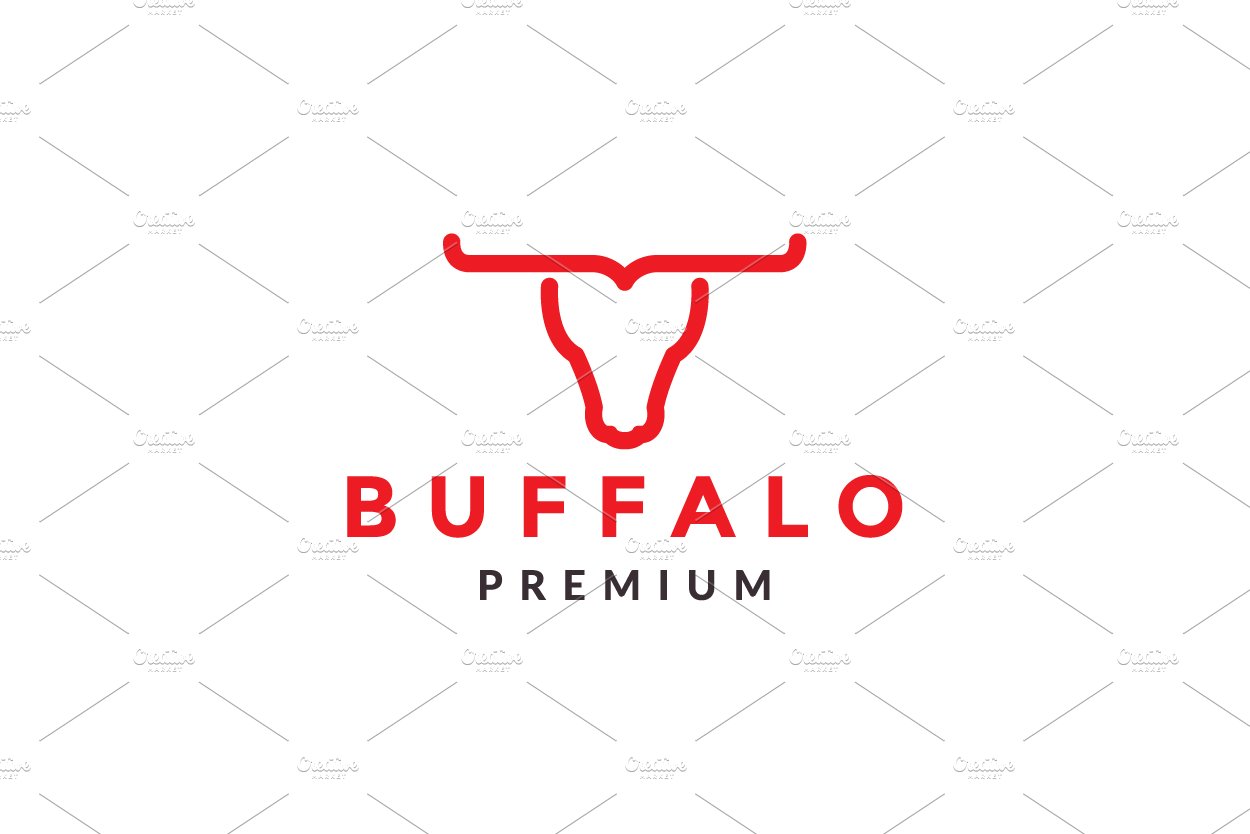 red line buffalo or cow head logo cover image.