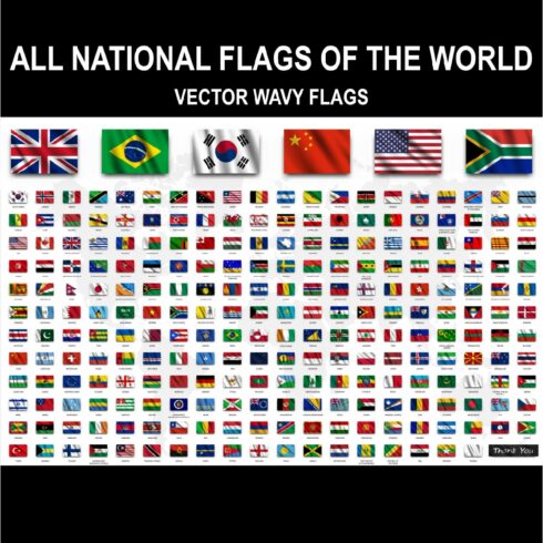 All National Flags World Realistic Waving Fabric Texture Full Pack cover image.